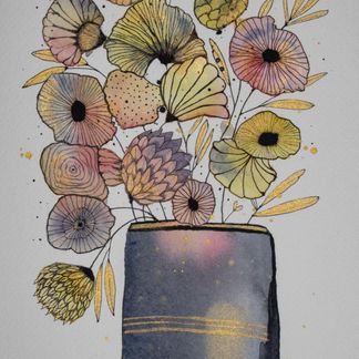 Blomstervase lilla - 15,5 x 22,5 cm