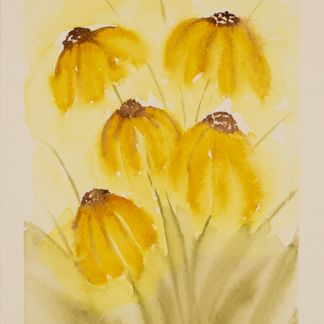 Gule blomster  - 15 x 21 cm