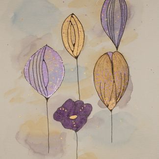 Purple flowers - 15 x 21 cm