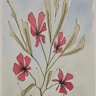 Røde blomster - 15 x 23 cm