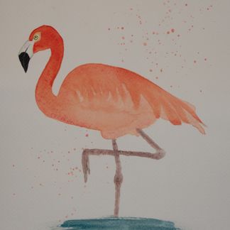 Flamingo 1 - 21 x 29,5 cm - SOLGT