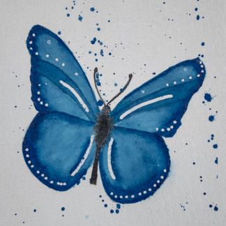 Sommerfugl blå - 10 x 15 cm