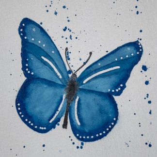 Sommerfugl blå - 10 x 15 cm